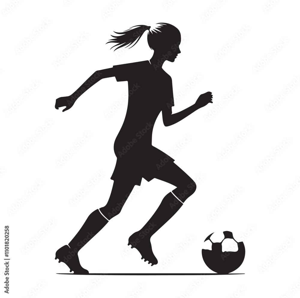 Obraz premium female soccer player illustration vector ILLUSTRATION