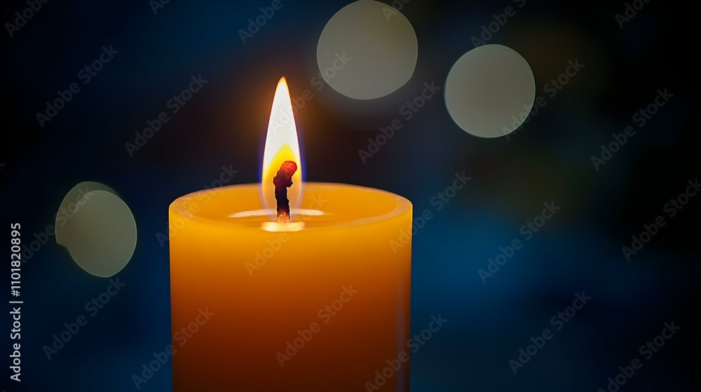 Macro Candle Flame Symbolizing Enlightenment and Epiphany with Copy Space for Ads Macro Candle Flame Symbolizing Enlightenment and Epiphany with Copy Space for Ads