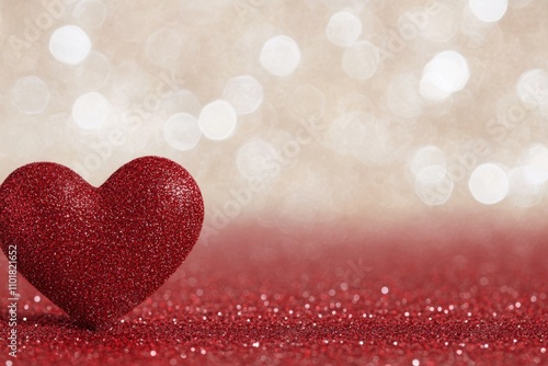 Heart shape painted on textured surface with splashes of red and white in bac...