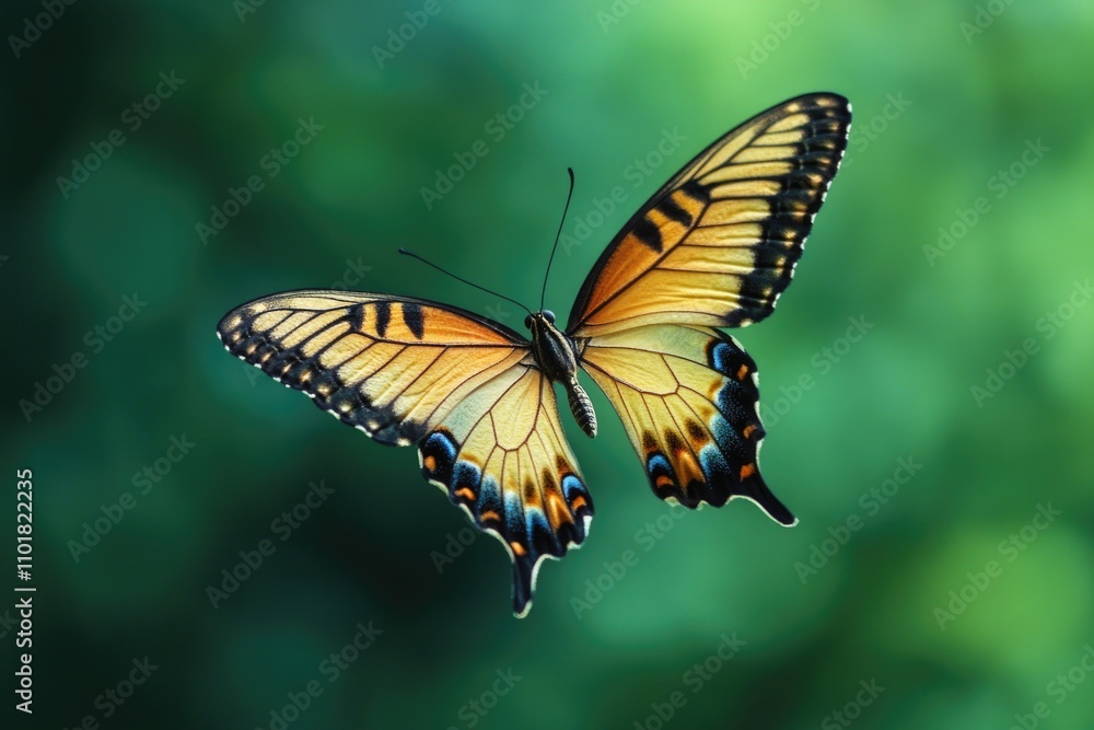 Naklejka premium A colorful butterfly soaring through the air