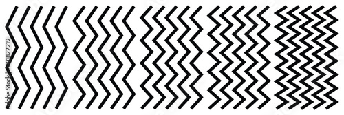 Set of wavy horizontal lines. Wave line set. Zigzag. Vector black underlines, smooth end squiggly horizontal curvy squiggles