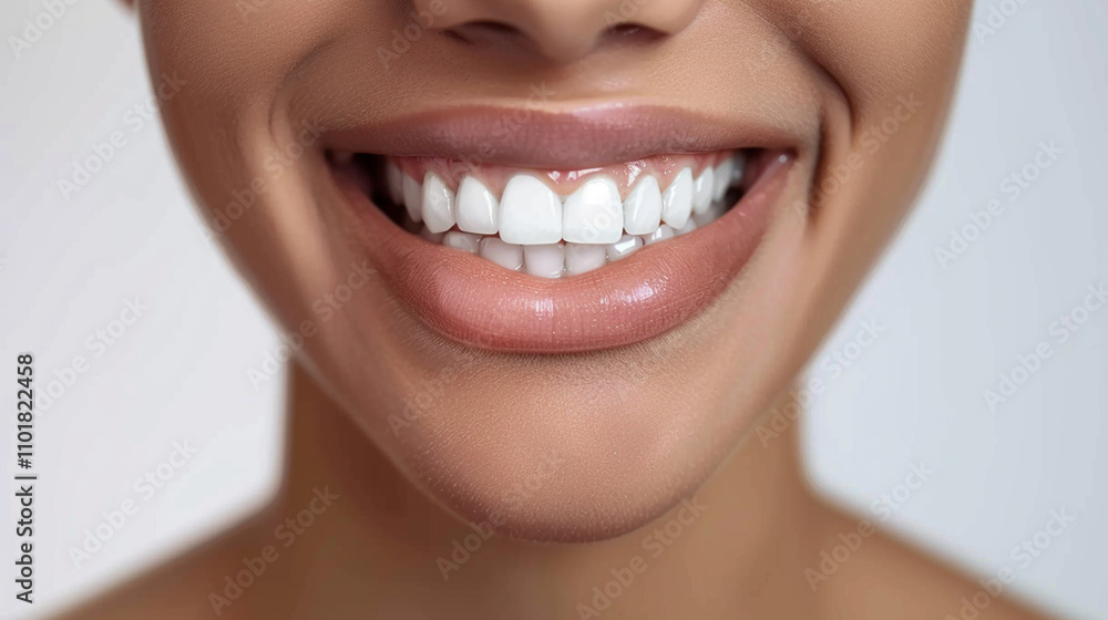 Close-Up of a Woman's Smile with Perfectly White Teeth
Close-Up of a Woman's Smile with Perfectly White Teeth
