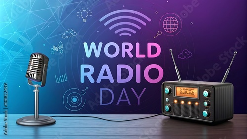 world radio day background