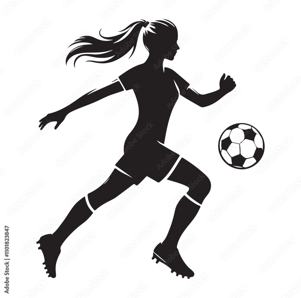 female soccer player illustration vector ILLUSTRATION female soccer player illustration vector ILLUSTRATION