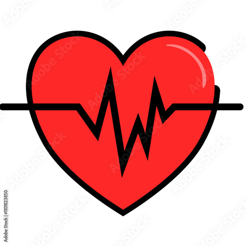 Heart with pulse symbol icon