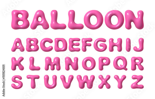 Helium inflatable balloons in form of letters of alphabet, festivity and celebration mood. Vector 3D realistic effect, decoration for party or special event, decor for having fun indoors