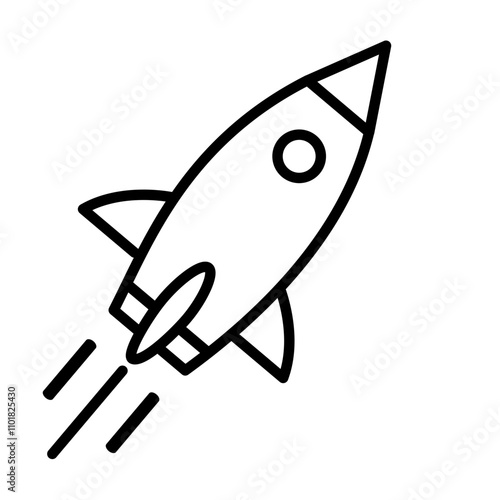 Launching to Success: A simple yet powerful rocket icon, symbolizing rapid growth, innovation, and the exciting journey of a startup or new venture. Perfect for presentations, websites.