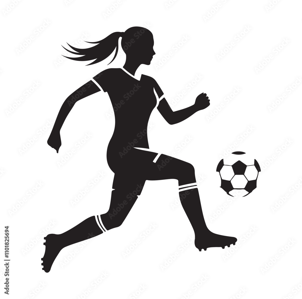 female soccer player illustration vector ILLUSTRATION female soccer player illustration vector ILLUSTRATION