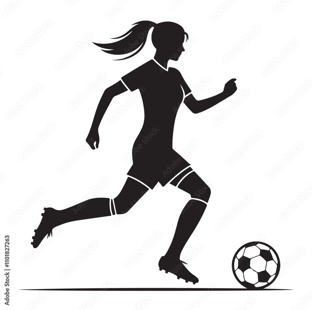female soccer player illustration vector ILLUSTRATION female soccer player illustration vector ILLUSTRATION