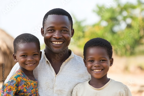 Smiling family enjoying togetherness at a beach during a sunny day