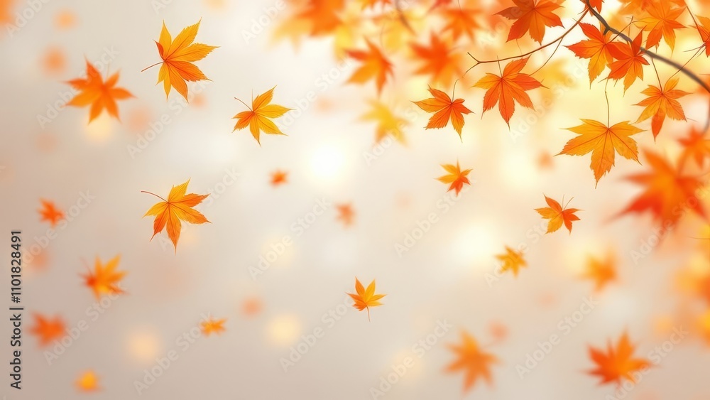 Falling autumn leaves, isolated landscape overlay. Falling autumn leaves, isolated landscape overlay.