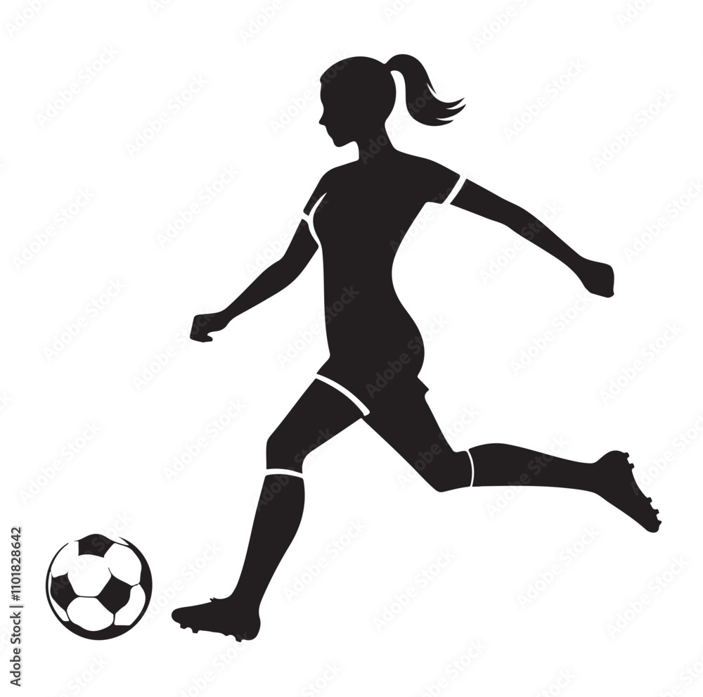 female soccer player illustration vector ILLUSTRATION female soccer player illustration vector ILLUSTRATION