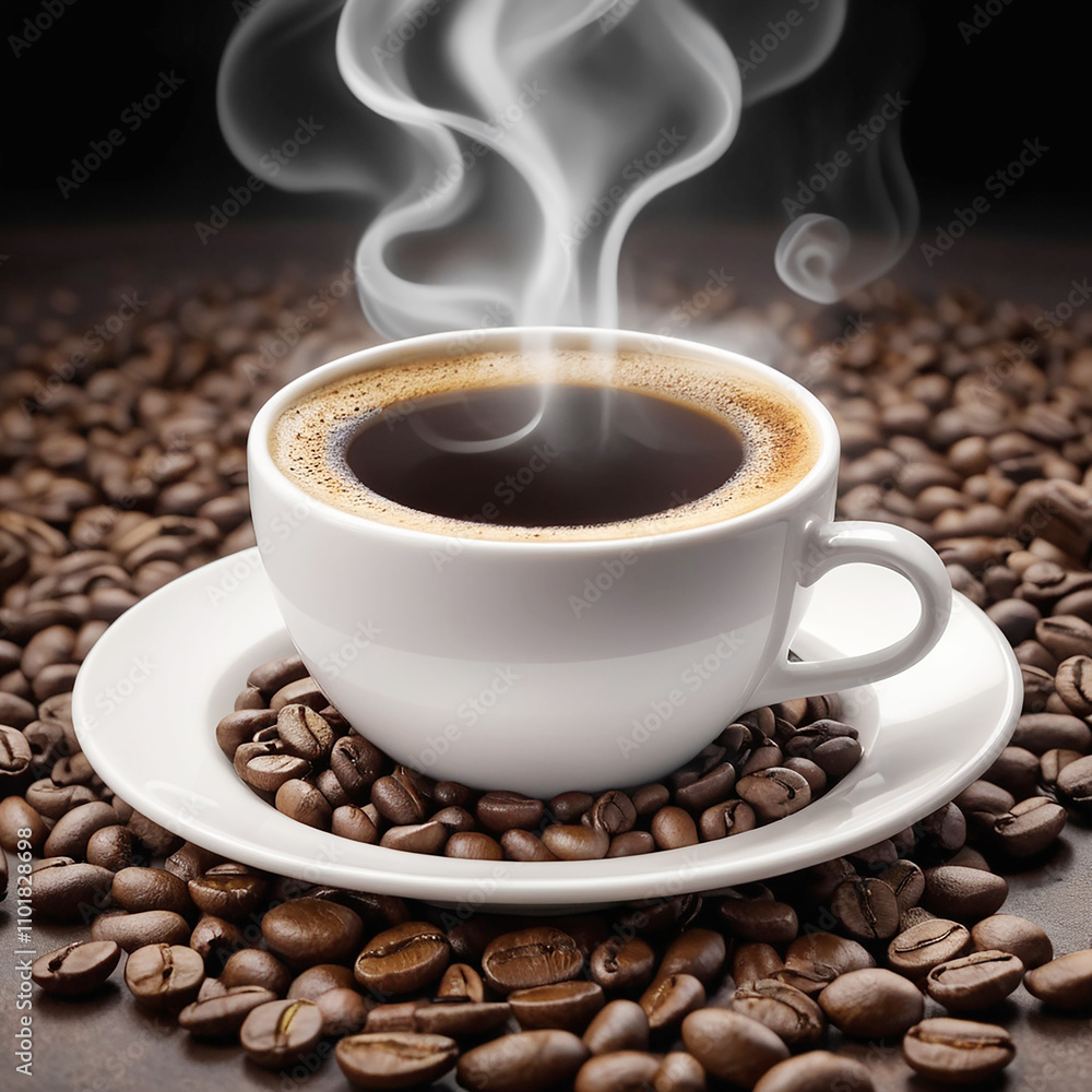 Fototapeta premium Delicious coffee beans cup