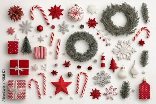 Festive decorations arranged for Christmas celebration during winter season
