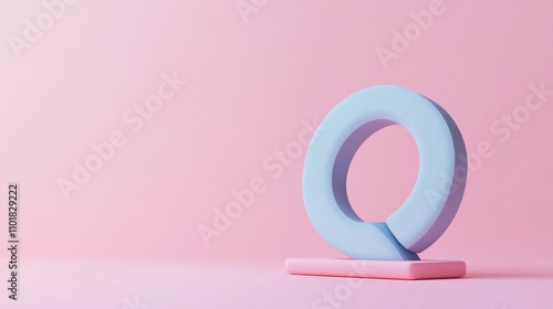 Unique pastel Q letter design on a soft pink background for creative projects