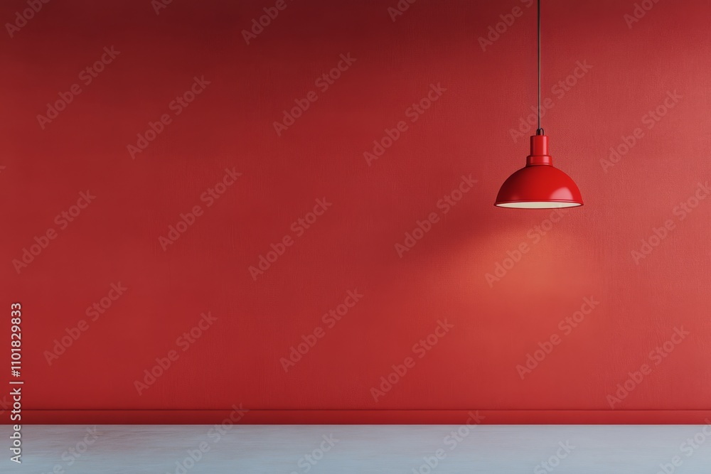 Elegant red lantern illuminates a vibrant wall with cherry blossom branches Elegant red lantern illuminates a vibrant wall with cherry blossom branches