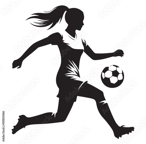 female soccer player illustration vector ILLUSTRATION