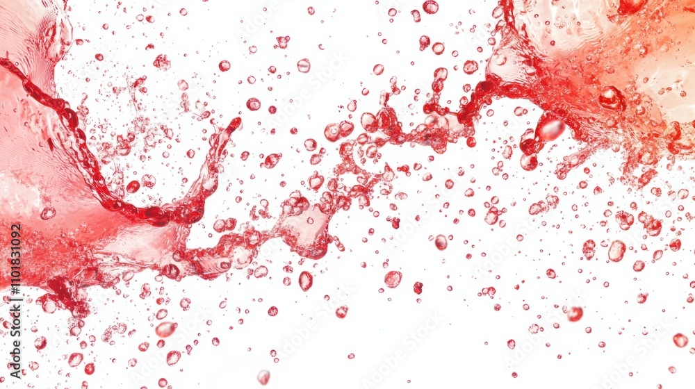 Artistic motion of red champagne splashing inside a clear glass, creating dynamic patterns of liquid and bubbles, on a white background Artistic motion of red champagne splashing inside a clear glass, creating dynamic patterns of liquid and bubbles, on a white background