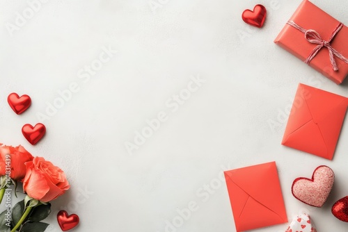 Beautiful arrangement of envelopes and roses for a heartfelt occasion