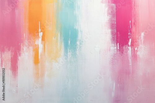 Modern abstract art with vibrant colors and textured patterns on canvas backg...