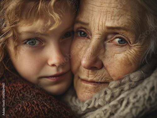 Dzień Babci - babcia z wnuczką. photo