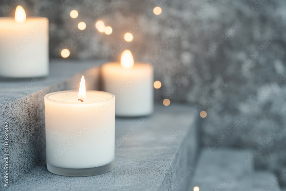 Soft candlelight illuminates tranquil steps in an elegant setting Soft candlelight illuminates tranquil steps in an elegant setting