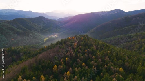 Steinwandklamm gorge. Austria. Top cinematic aerial view to the wild Austrian nature and landscape from above. 4K drone footage. Austrian mountains  photo