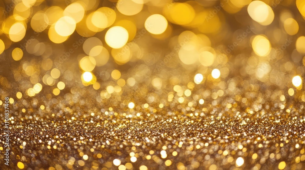 Beautiful Abstract Background with Golden Glitter Bokeh Macro Beautiful Abstract Background with Golden Glitter Bokeh Macro
