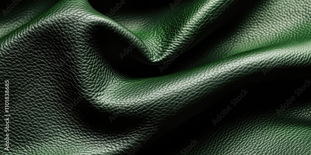 Deep green leather with a textured appearance serves as the backdrop. This dark green leather background features a tactile quality and rich hue, emphasizing its unique texture. Deep green leather with a textured appearance serves as the backdrop. This dark green leather background features a tactile quality and rich hue, emphasizing its unique texture.