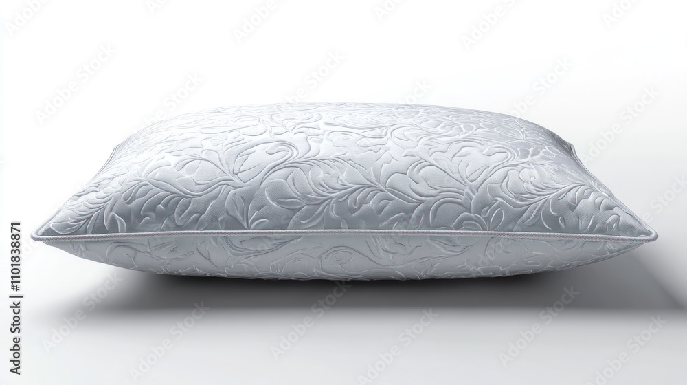 Elegant White Pillow With Embossed Floral Design Elegant White Pillow With Embossed Floral Design