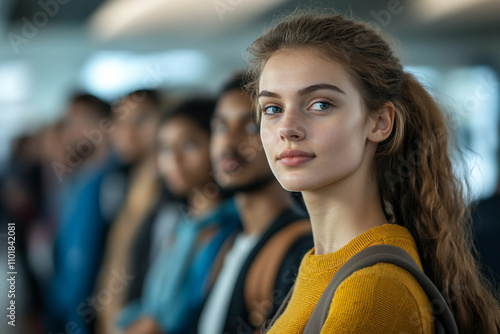 People group waiting indoor generative AI picture