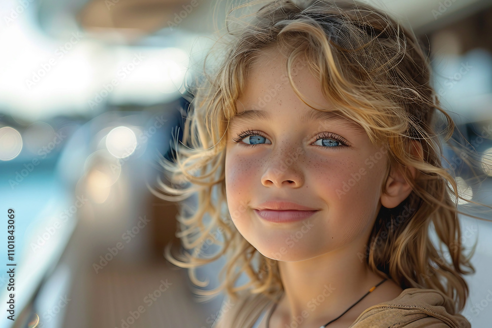Obraz premium Cute kid enjoying summer holidays vacation and weekend generative AI