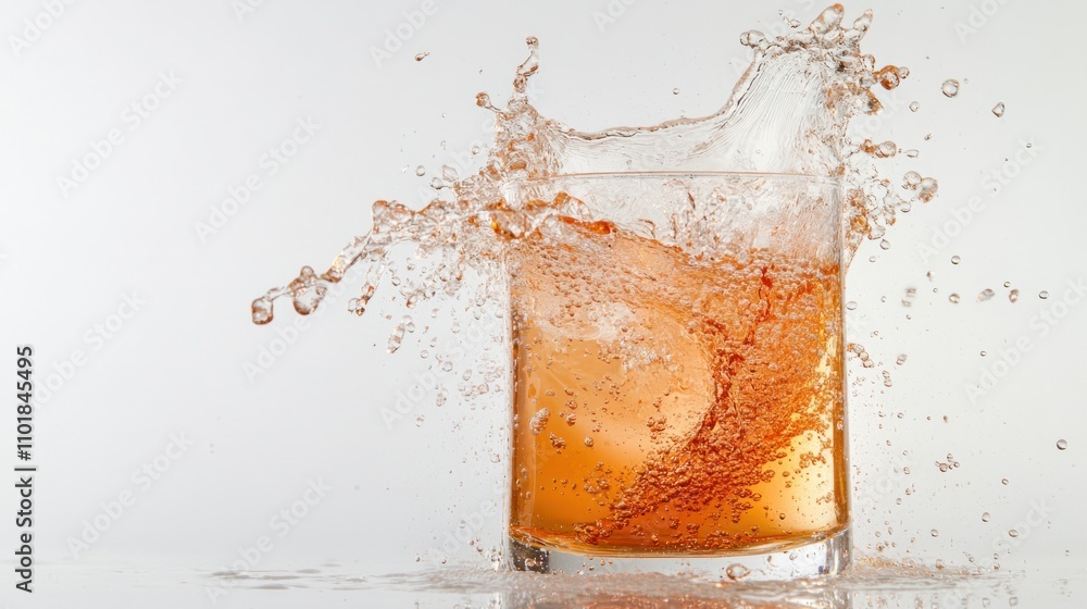 Dynamic splash of red wine champagne in a stemless glass, with bubbles and liquid motion, on a clean white background Dynamic splash of red wine champagne in a stemless glass, with bubbles and liquid motion, on a clean white background