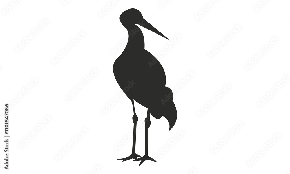 Naklejka premium Stork Silhouette Design And Vector Illustration.