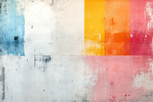 Modern abstract art with vibrant colors and textured patterns on canvas backg...
