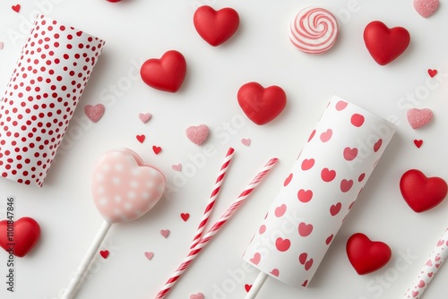 Heart shaped treats and decorations create a festive atmosphere for celebrations
