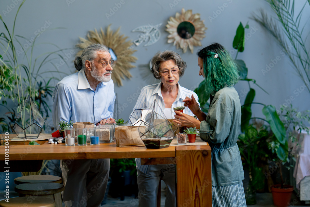 master class on creating compositions from plants for elderly people green-haired teacher happy old age elderly couple pleasant memories leisure time in old age master class on creating compositions from plants for elderly people green-haired teacher happy old age elderly couple pleasant memories leisure time in old age