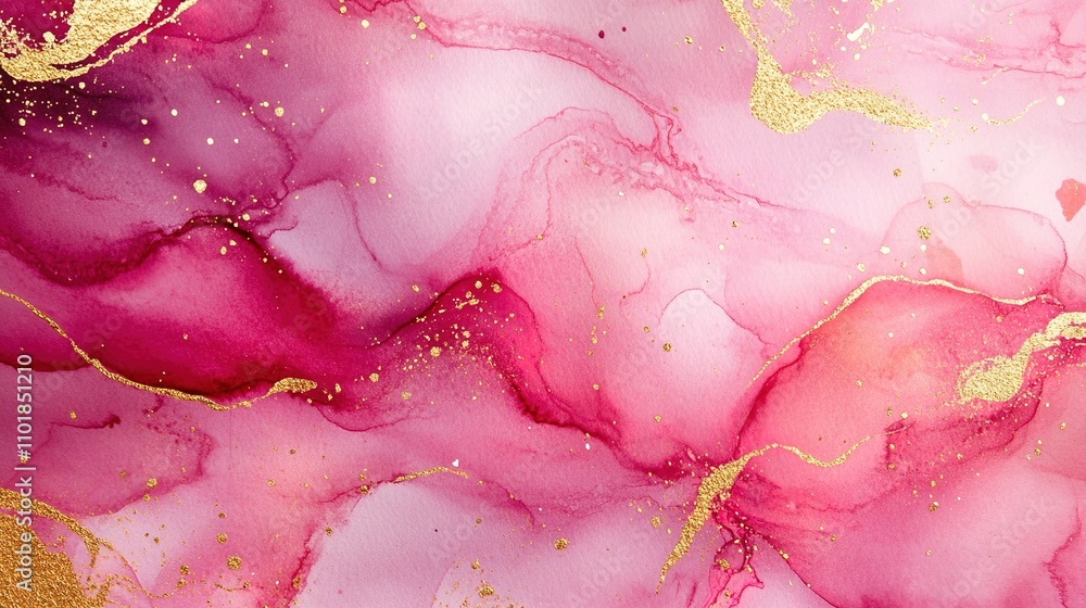 Pink and Gold Abstract Alcohol Ink Art Pink and Gold Abstract Alcohol Ink Art