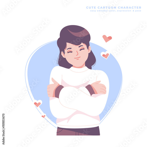 self love cute cartoon character