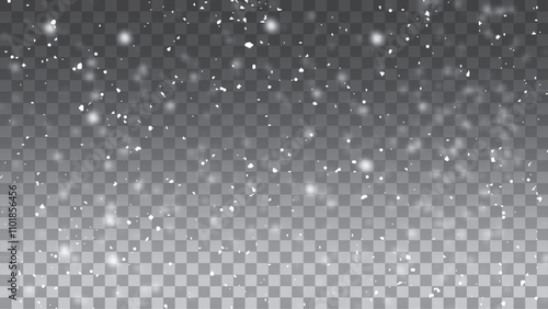 Snow flakes png. Snowfall, blizzard, christmas background vector. Snowfall dust freeze granules.