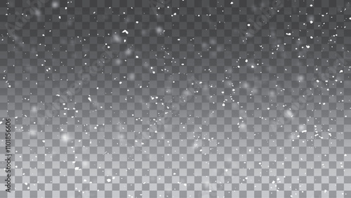 Snow flakes png. Snowfall, blizzard, christmas background vector. Snowfall dust freeze granules.