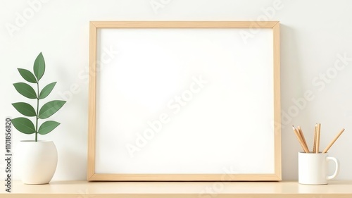 White layout for text with wooden frame