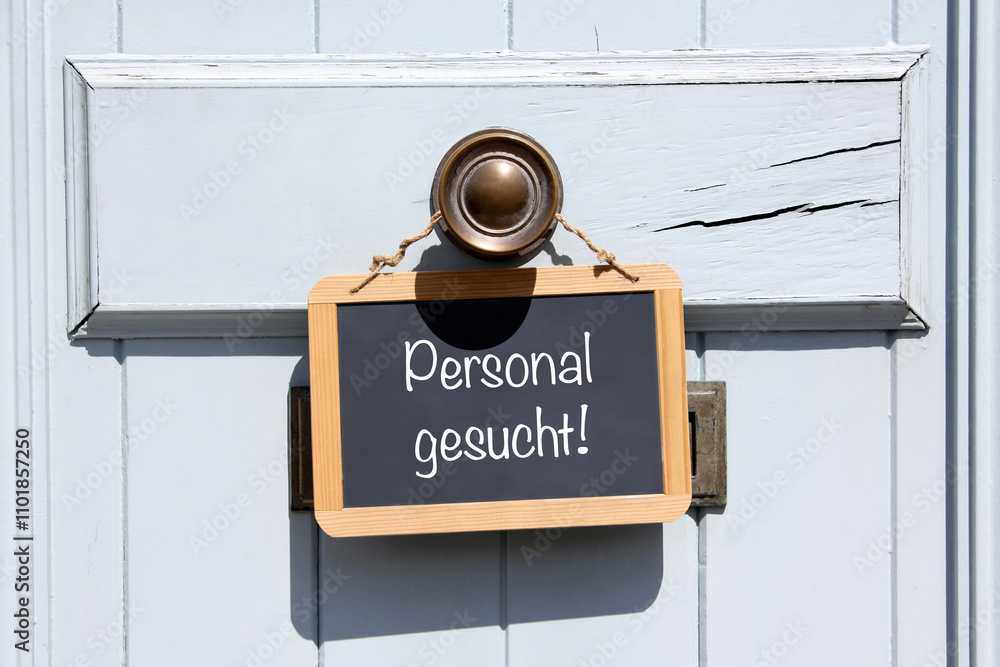 personal gesucht - tafel am türknauf
