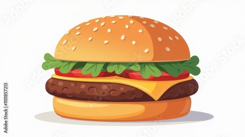 Delicious burger illustration isolated on a white background