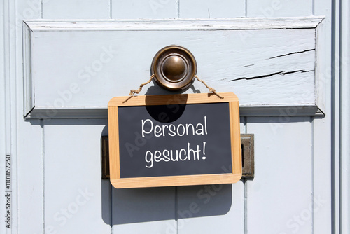 Obraz na płótnie personal gesucht - tafel am türknauf w salonie