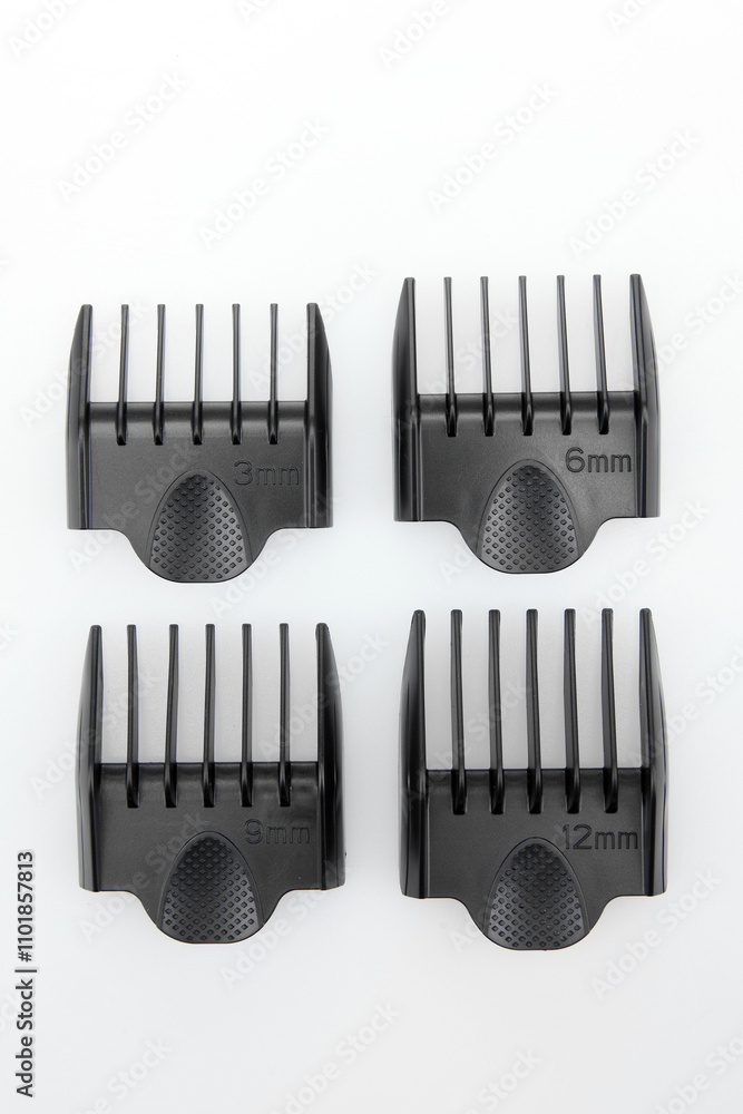 A set of attachments for a modern hair clipper A set of attachments for a modern hair clipper