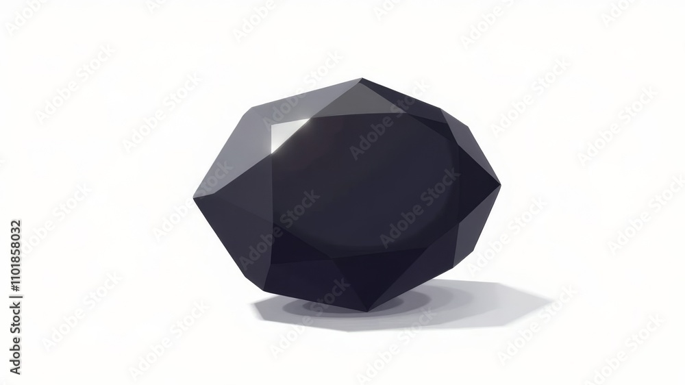Naklejka premium Black obsidian gem jewelry mineral white background.