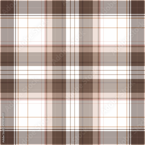 Seamless brown tones striped plaid pattern design. for plaid, fabric, carpet, rug, textile, clothes, table, weaving, dress, clothing. Vector drawing