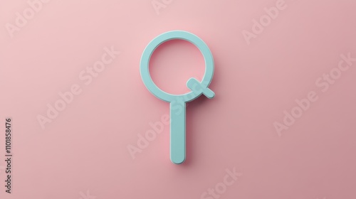 Unique pastel Q letter design on a soft pink background for creative projects
