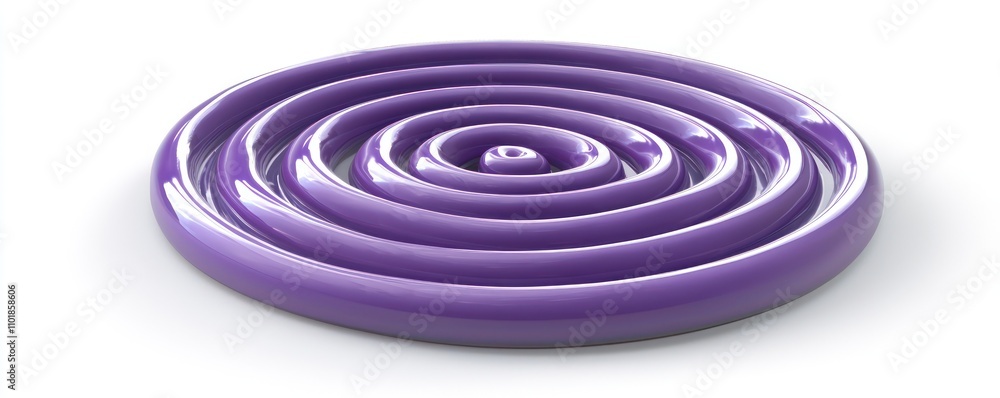 Spiral disc in purple plastic depicted in three-dimensional form. Spiral disc in purple plastic depicted in three-dimensional form.